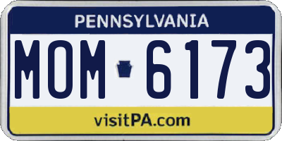 PA license plate MOM6173