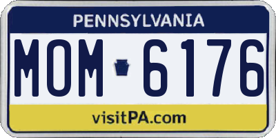 PA license plate MOM6176