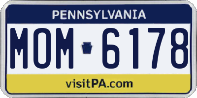 PA license plate MOM6178