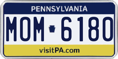 PA license plate MOM6180