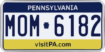 PA license plate MOM6182