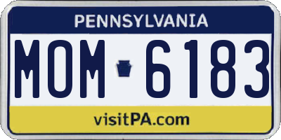 PA license plate MOM6183
