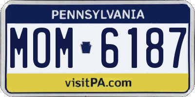 PA license plate MOM6187