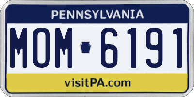 PA license plate MOM6191