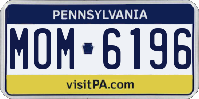 PA license plate MOM6196