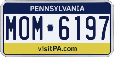 PA license plate MOM6197