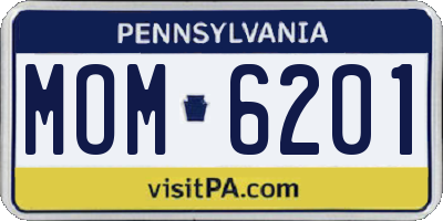 PA license plate MOM6201