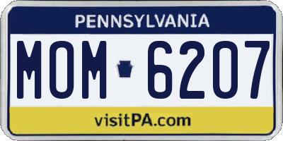 PA license plate MOM6207