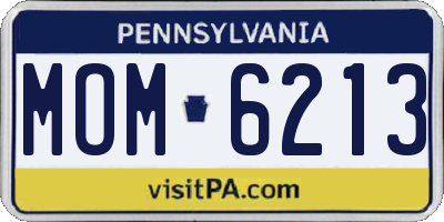 PA license plate MOM6213