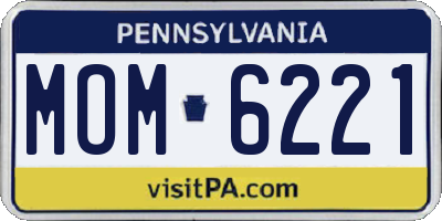 PA license plate MOM6221