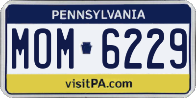 PA license plate MOM6229