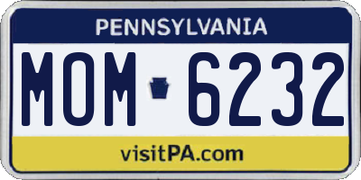 PA license plate MOM6232