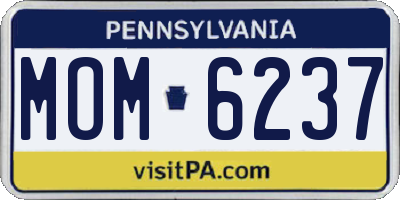 PA license plate MOM6237