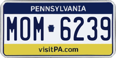 PA license plate MOM6239