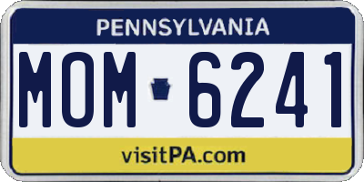 PA license plate MOM6241