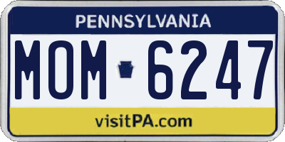 PA license plate MOM6247