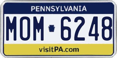 PA license plate MOM6248