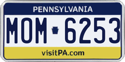 PA license plate MOM6253