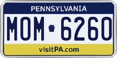 PA license plate MOM6260