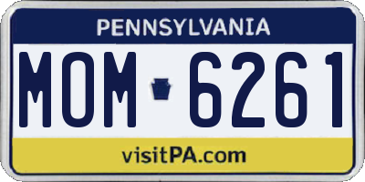 PA license plate MOM6261