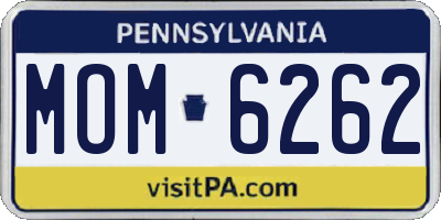 PA license plate MOM6262