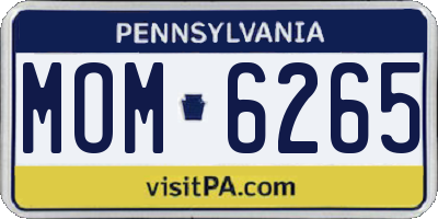 PA license plate MOM6265