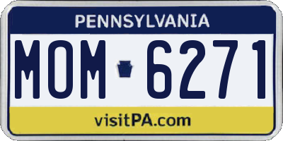 PA license plate MOM6271
