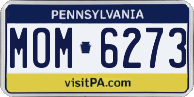 PA license plate MOM6273