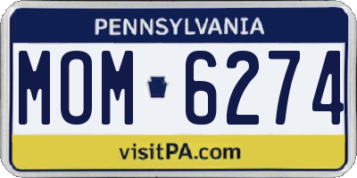 PA license plate MOM6274