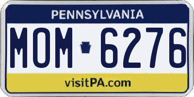 PA license plate MOM6276