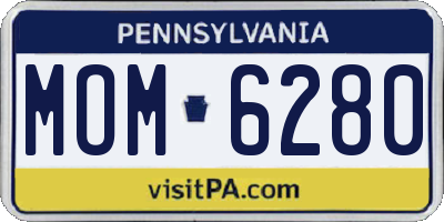 PA license plate MOM6280