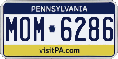 PA license plate MOM6286