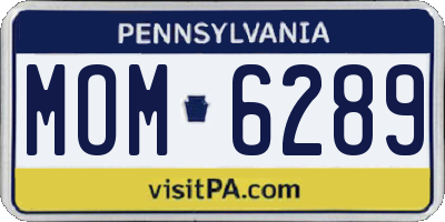 PA license plate MOM6289