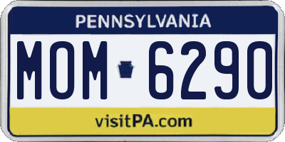 PA license plate MOM6290