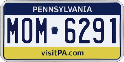 PA license plate MOM6291