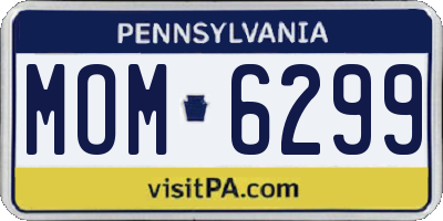 PA license plate MOM6299