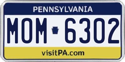 PA license plate MOM6302