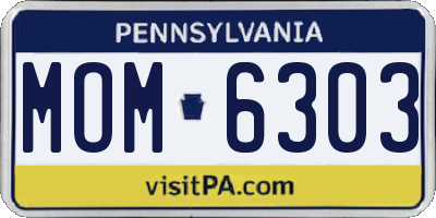 PA license plate MOM6303