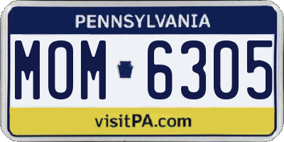 PA license plate MOM6305
