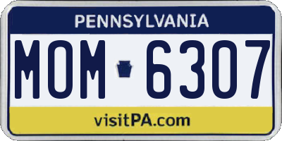 PA license plate MOM6307
