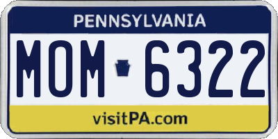 PA license plate MOM6322