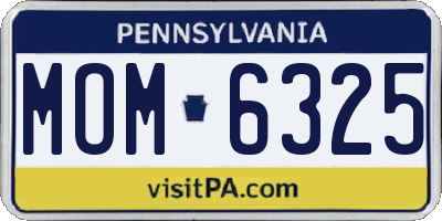 PA license plate MOM6325