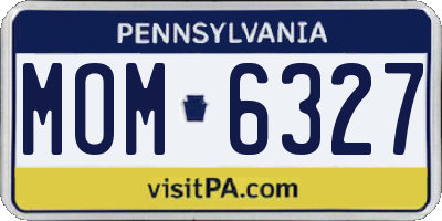 PA license plate MOM6327