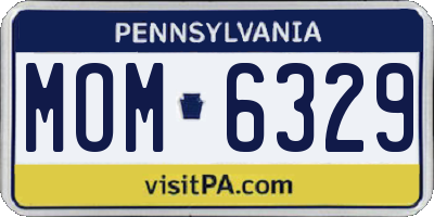 PA license plate MOM6329