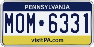 PA license plate MOM6331
