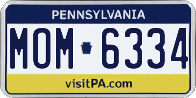 PA license plate MOM6334