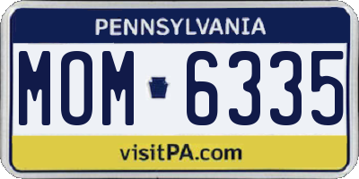 PA license plate MOM6335