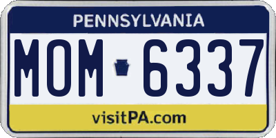 PA license plate MOM6337