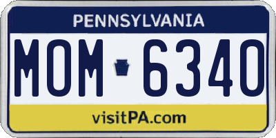 PA license plate MOM6340