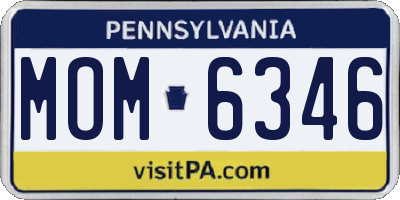 PA license plate MOM6346